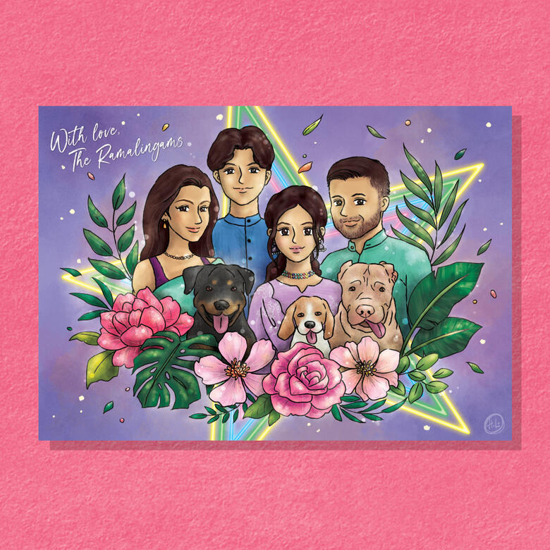 Family Portrait Message Card